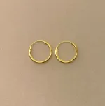 Creoler - Ø 16 mm Øreringe Forgyldt Sølv - Glatte Hoops 2,0 mm, søg, 2016, tykke, små, kraftige, chunky, billige, tilbud, creol, creoler, runde, øreringe, ørenringe, hoops, loops, boho, ægte, guld, forgyldt, guldbelagt, blanke, flotte, god kvalitet, billige, guldøreringe, guld creoler, guld hoops, gyldne,