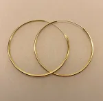 Creoler - Ø 40 mm øreringe forgyldt sølv - glatte Hoops, loops, øreringe, runde, ringe, ørenringe, creol, creoler, creoler øreringe, ægte, guld, guldøreringe, guldhoops, guldbelagt, guldbelagte, forgyldt, forgyldte, gyldne, holdbare, billige, god kvalitet, smarte, store, tynde, cool, stine a, maanesten, corydon, pico,