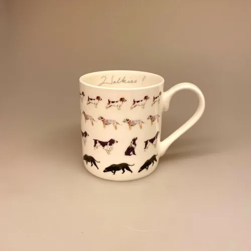 Krus - Ben Porcelæn - Hunde på række, Krus - Ben Porcelæn - Hunde, hundekrus, hundekop, spaniels, springerspaniel, springerspaniels, cocker, cockerspaniel, amerikansk spaniel, pointer, jagthund, irsk setter, spaniel hund, king charles, cavalier, kop, speciel, doglover, hundeejer, ting med hunde, hundeting, cairn terrier, charlie, labrador, retriever, jagthund, jack russel, ribe hund