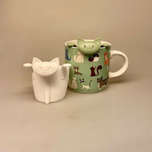 Tesi - Te si til krus - Kat Grøn, tesier, løs te, tedrikker, te pause, teelsker, afternoon, tea, sort te, grøn te, katte, ting med katte, katteejer, kattepasser, kattekilling, ting med, gave, gaveide, passe, killing