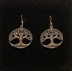 Vikingeøreringe i sølv - Livets træ Yggdrasil oval hjerter, Vikingeøreringe i sølv - Livets træ Yggdrasil oval prik, livstræ, livstræet, ask, ygdrasil, yggdrassil, ovale, medaljon, fligran, yndige, feminine, lette, ægte, sølv, øreringe, ørenringe, smukke, kvalitet, specielle, vikinger, vikingesmykker, biti, ribe, freja, ydun, idun,