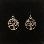 Vikingeøreringe i sølv - Livets træ Yggdrasil rund enkel, livstræ, livstræet, ask, ygdrasil, yggdrassil, , runde, yndige, feminine, lette, ægte, sølv, øreringe, ørenringe, smukke, kvalitet, specielle, vikinger, vikingesmykker, biti, ribe, freja, ydun, idun,