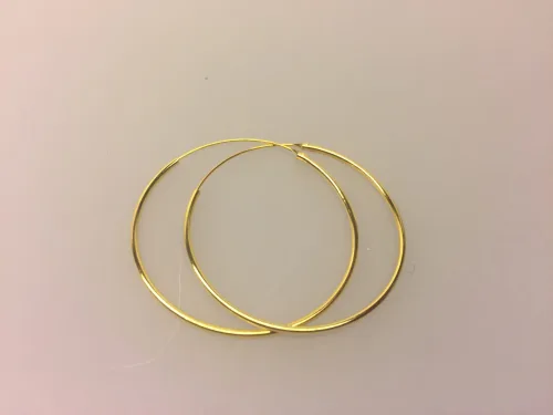 Creoler - Ø 40 mm øreringe forgyldt sølv - glatte Hoops, loops, øreringe, runde, ringe, ørenringe, creol, creoler, creoler øreringe, ægte, guld, guldøreringe, guldhoops, guldbelagt, guldbelagte, forgyldt, forgyldte, gyldne, holdbare, billige, god kvalitet, smarte, store, tynde, cool, stine a, maanesten, corydon, pico,