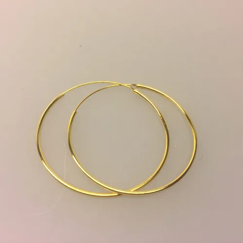 Creoler - Ø 40 mm øreringe forgyldt sølv - glatte Hoops, loops, øreringe, runde, ringe, ørenringe, creol, creoler, creoler øreringe, ægte, guld, guldøreringe, guldhoops, guldbelagt, guldbelagte, forgyldt, forgyldte, gyldne, holdbare, billige, god kvalitet, smarte, store, tynde, cool, stine a, maanesten, corydon, pico,