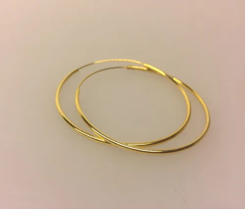 Creoler - Ø 40 mm øreringe forgyldt sølv - glatte Hoops, loops, øreringe, runde, ringe, ørenringe, creol, creoler, creoler øreringe, ægte, guld, guldøreringe, guldhoops, guldbelagt, guldbelagte, forgyldt, forgyldte, gyldne, holdbare, billige, god kvalitet, smarte, store, tynde, cool, stine a, maanesten, corydon, pico,