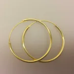 Creoler - Ø 35 mm - øreringe forgyldt sølv - glatte hoops, øreringe, ørenringe, guld, ægte, gyldne, guldøreringe, runde, hoops, loops, ørenringe, ringe, store, forgyldte, guldbelagte, billige, kvalitet, flotte, moderne, stine a, maanesten
