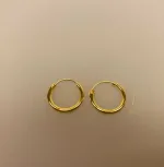 Creoler - Ø 14 mm øreringe forgyldt sølv - glatte Hoops, ægte, guld, guldøreringe, forgyldte, gudbelagte, tykke, små, runde, ringe, stine a, billige, maanesten, tilbud