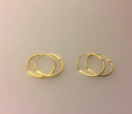 Creoler - Ø 25 mm øreringe forgyldt sølv - glatte Hoops
