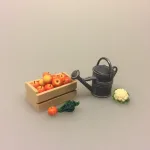 Miniature Kasse med æbler, danske æbler, mini æbler, miniature æbler, æblekasse, ny plukkede, frugt, fynske æbler, usprøjtede, økologiske, dukkehus, dukkehusting, til dukkehuset, mini, miniature, miniaturer, miniatyre, samler, legemad, biti, ribe