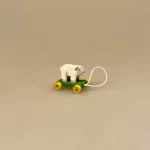 Miniature Trækdyr lam, Miniature Trækdyr , snor, trædyr, dukkehus, legetøj, dukkehusting, miniaturer, mini, biti, ribe, nisserne, nissedør, nissehus, nissebo,