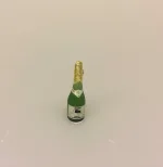 Miniature Champagne i glasflaske, bobler, flaske bobler, boblevand, prosecco, spumante, frizzante, hvidvin, dukkehus, til dukkehuset, vinfestival, gavekort, vinbar, lækker, miniature, mini, 1:12, sættekasse, sangskjuler, nisseting, nisser, kigkasse, små ting, biti, ribe,