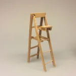 Miniature stige foldbar, wienerstige, stige, træstige, dukkehus, dukkehusting, ting til dukkehuset, miniature, miniaturer, nissedør, nisse, nisserne, nissehus, nisse tilbehør, dukkehus tilbehør, biti, ribe