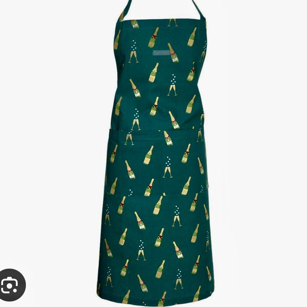 Forklæde i Bomuld med tryk - Unisex - Champagne, champagnesabel, poppe, Viskestykke Bomuld med tryk - Champagne, fest, nytår, bobler, champagne, prosecco, moet, sect, fizz and bobles, allport, ting med champagne, et glas, champagnefløjter, det skal fejres, lad propperne springe, elegant, lækkert, kvalitet, værtindegave, biti, ribe, elegance