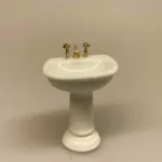 Miniature Håndvask i porcelæn, Miniature Håndvask i porcelæn , badeværelse, porcelænsvask, håndvask, bad, dukkehus, til dukkehuset, dukkehusting, dukkehus tilbehør, miniaturer, dukkemøbler, dukketilbehør, dukketing, biti, ribe