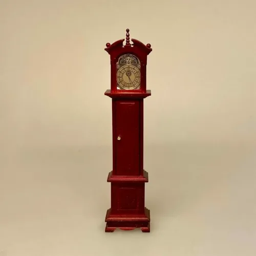 Miniature Standur mahogni, standur, standerur, bornholmer, bornholmerur, dukkehus, til dukkehuset, dukkehusting, dukkehustilbehør, miniature, miniaturer, minatures, små ting, nisseting, nisse tilbehør, ting til nisser, 1:12, biti, ribe, dukketing, dukkestue, træur, ur af træ,