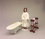 Miniature Badekar i porcelæn, badeværelse, dukkehus, dukkehustilbehør, dukkehusting, 1:12, porcelæn, bad, gå glad i bad, karbad, miniaturer, miniature, kar, dukkehusting, biti, ribe