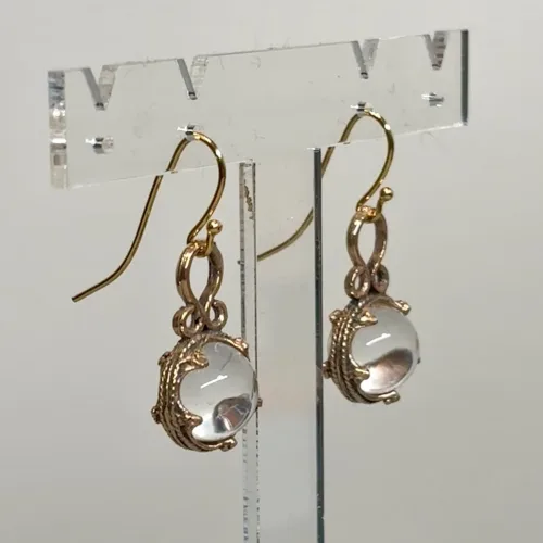 Ørehængere Bronze - Gotlandsk krystal 12 mm, Ørehængere Bronze - Gotlandsk krystal 10 mm, Vikinge Ørehængere i bronze - Gotlandsk krystal enkel, ørehængere, øreringe, ørenringe, øresmykker, bronze, smykker, vikingesmykker, museumssmykker, museums, kopismykker, vikingekopier, oldtidsfund, historiske smykker, ægte, originale, aser, nordisk, nordiske, mytologi, gamle, symbolik, amuletter, specielle, kvalitet, ribe, biti, fund,