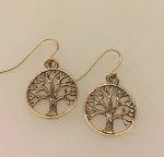 Vikinge Ørehængere i bronze - Livets træ Yggdrasil rundt, Vikinge Ørehængere i bronze - Livets træ, bronze, øreringe, ørehængere, yggdrasil, livets træ, livstræ, vikingesmykker, museumssmykker, museums, kopismykker, fund, smykker, asatro, aser, gyldne, symetrisk, flotte, kvalitet, runde, kvalitet, biti, ribe