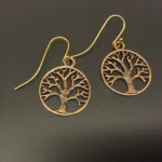 Vikinge Ørehængere i bronze - Livets træ Yggdrasil rundt, Vikinge Ørehængere i bronze - Livets træ, bronze, øreringe, ørehængere, yggdrasil, livets træ, livstræ, vikingesmykker, museumssmykker, museums, kopismykker, fund, smykker, asatro, aser, gyldne, symetrisk, flotte, kvalitet, runde, kvalitet, biti, ribe