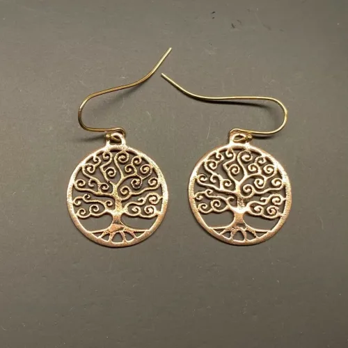 Ørehængere i bronze - Yggdrasil Krummelurer, Vikinge Ørehængere i bronze - Livets træ Yggdrasil krummelurer, Vikinge Ørehængere i bronze - Livets træ Yggdrasil rundt, Vikinge Ørehængere i bronze - Livets træ, bronze, øreringe, ørehængere, yggdrasil, livets træ, livstræ, vikingesmykker, museumssmykker, museums, kopismykker, fund, smykker, asatro, aser, gyldne, symetrisk, flotte, kvalitet, runde, kvalitet, biti, ribe