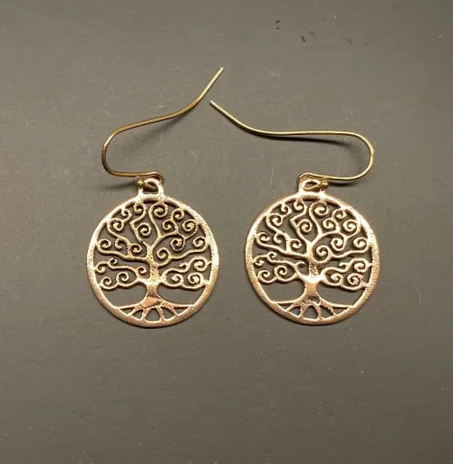Ørehængere i bronze - Yggdrasil Krummelurer, Vikinge Ørehængere i bronze - Livets træ Yggdrasil krummelurer, Vikinge Ørehængere i bronze - Livets træ Yggdrasil rundt, Vikinge Ørehængere i bronze - Livets træ, bronze, øreringe, ørehængere, yggdrasil, livets træ, livstræ, vikingesmykker, museumssmykker, museums, kopismykker, fund, smykker, asatro, aser, gyldne, symetrisk, flotte, kvalitet, runde, kvalitet, biti, ribe