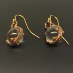 Vikinge Ørehængere i bronze - Gotlandsk krystal enkel, ørehængere, øreringe, ørenringe, øresmykker, bronze, smykker, vikingesmykker, museumssmykker, museums, kopismykker, vikingekopier, oldtidsfund, historiske smykker, ægte, originale, aser, nordisk, nordiske, mytologi, gamle, symbolik, amuletter, specielle, kvalitet, ribe, biti, fund,