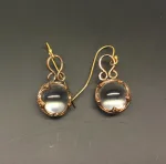 Ørehængere Bronze - Gotlandsk krystal 12 mm