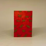 A6 Hæfte håndlavet papir - Rødt med gyldne katte