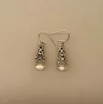 Vikinge Ørehængere i sølv med flet og Gotlandsk krystal, sølv, sterling, ægte, bjergkrystal, sølvøreringe, sølv ørenringe, ørehængere, keltisk, flet, fletværk, knude, evighed, uendelighed, infinity, vikinger, vikingesmykker, vikinge ørehængere, vikingeøreringe, museums, museumssmykekr, museumskopi, kopi, kopismykker, vikingekopi, fund, oldtids, ribe, biti, originale