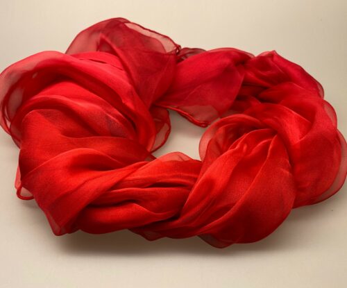 1163-91, Silkechiffon 1163 XL - Røde toner, rød, rødt, tørklæde, silke, ren silke, 100% silke, silketørklæde, silkechiffon, let, stort, elegant, lækkert, kvalitet, festtøj, festkjole, stola, sjal, biti, ribe