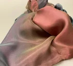 Tørklæde 7627 - 3 lag Silke Grå Rosa Siv