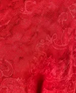 Uno Jakke i A-facon med Hør - Rød, koldrød, bærrød, lang, jakke, hørjakke, afslappet, casual, festlig, vidde, rummelig, kimono, batik, biti, ribe, diva, flot, farver, farveglad, ghita nørby,