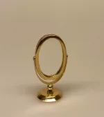 Miniature Bordspejl Messing, guld, messing, spejl, bordspejl, dukkehusspejl, lillebitte, miniaturer, miniaturespejl, dukkehustilbehør, dukkehusting, badeværelse, skønhedsbehandling, gavekort, sangskjuler, biti, ribe