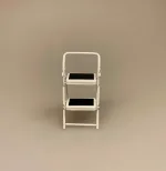 Miniature Trappestige hvid, stige, køkkenstige, miniature, miniaturer, foldbar, stige, dukkehus, til dukkehuset, 1:12, lille