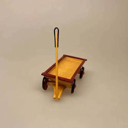 Miniature Trækvogn - Legevogn, dukkehus, dukkehusting, dukkehustilbehør, ting til, 1:12, mini, miniature, miniaturer, dollhouse, lege, samlere, legetøj, håndlavet, fungerer, biti, ribe, købmand, købmandsbutik