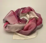 1158-176, Silkechiffon Tørklæde 1158 - Lyng/Lilla/Hvid - Lyng/Lilla/Hvid,Silke, hvid, lyngfarvet, lilla, lynglilla, rosa, silke, ren silke, silketørklæde, silkechiffon, let, stort, volumen, sjal, stola, fest, festtøj, elegant, kvalitet, flot, kor, gave, gaveide, rund fødselsdag, biti, ribe