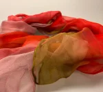 1158-167, Silkechiffon 1163 XL - Rød/Rosa/Grøn, rosa, silke, ren silke, silketørklæde, silkechiffon, let, stort, volumen, sjal, stola, fest, festtøj, elegant, kvalitet, flot, kor, gave, gaveide, rund fødselsdag, biti, ribe