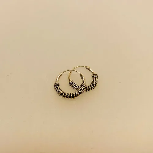 Creoler i sølv Ø 12 mm med Spiral og S-mønster. hoops, sølvhoops, sølvøreringe, ægte sølv, sterling sølv, billige, ægte, kvalitet, specielle, mønstrede, oxiderede, oxyderede, loops, runde øreringe, runde ringe, sølv ringe, biti, ribe