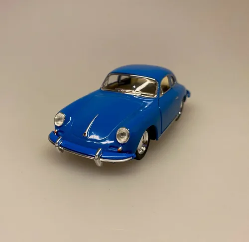 Modelbil Porsche Carrera - Blå, Metal Modelbil Porche , modelbil, racerbil, luksusbil, gaveide, kørekort, ny bil, symbolsk, metalbil, flot, elegant, legetøjsbil, biti, ribe,