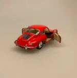 Metal Modelbil Porsche - Rød, modelbil, rød porche, lille bil, legetøj, legetøjsbil, model, biti, ribe, racerbil, kørekort, gave, symbolsk