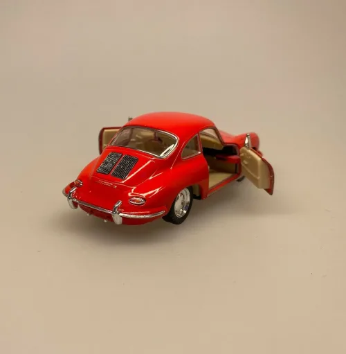 Metal Modelbil Porsche - Rød, modelbil, rød porche, lille bil, legetøj, legetøjsbil, model, biti, ribe, racerbil, kørekort, gave, symbolsk