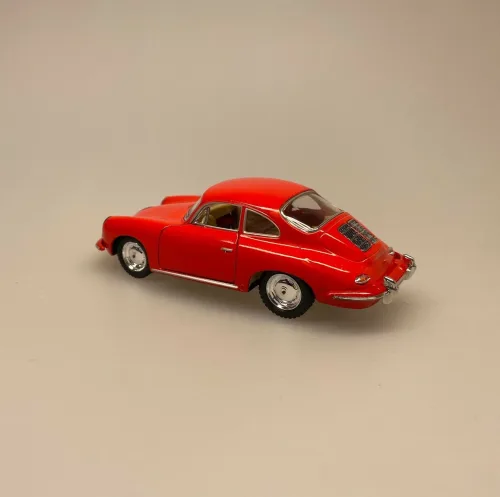 Metal Modelbil Porsche - Rød, modelbil, rød porche, lille bil, legetøj, legetøjsbil, model, biti, ribe, racerbil, kørekort, gave, symbolsk