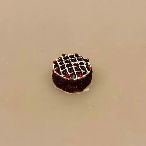 Miniature Chokoladekage med glasur, Miniature Lille Chokolade lagkage, Miniature Lagkage Chokolade, Miniature Lagkage fersken og vafler, lagkage, dukkemad, legemad, mini kager, dukkehusmad, dukkehusting, dukkehustilbehør, miniatyre, miniaturer, sættekasser, sætterkasse, ting til, dekoration, barbie, 1:12,
