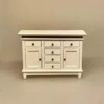 Miniature Hvid Kommode med guldkant