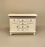 Miniature Hvid Kommode med guldkant