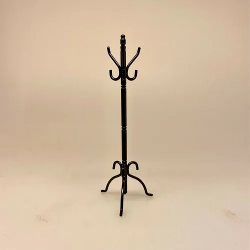 Miniature Sort metal stumtjener, entre, knage, garderobe, tøjstativ, dukkehus, ting, tilbehør, til, nisser, dukkehusting, dukkehustilbehør, dukkehusmøbler, nissedør, nisser, nissehus, nissebo, sjov, sangskjuler, symbolsk, gave, gavekort, til, 1:12, miniature, mini, miniatyre, biti, ribe