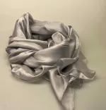 Silketørklæde Pongé 1410 XL - Gråt, stola, ensfarvet, silke, ren, ægte, stola, bolero, fest, festtøj, assesories, tilbehør, eksklusivt, galla, biti, kor,