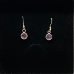 Sølv Ørenringe med Små Runde Facetsten - Ametyst