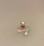 Miniature Vækkeur, alarm, vækker, clock, ur, dukkehus, ting til, sætterkassen, sættekasse, dukketilbehør, miniaturer, dukkehustilbehør, biti, skala, 1:12, Miniature Tandbørste