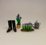 Miniature Bed med Tulipaner blå, forårsblomster, forårsbed, tulipanbed, biti, ribe, gartner, planteskole, have, havearbejde, biti, ribe